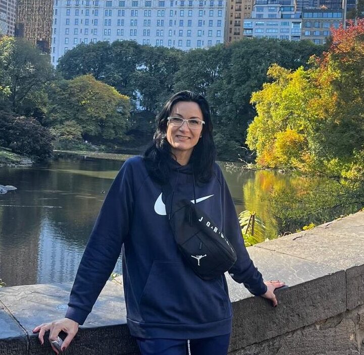 Evija Kontante, an ice hockey coach from Latvia, in central park.