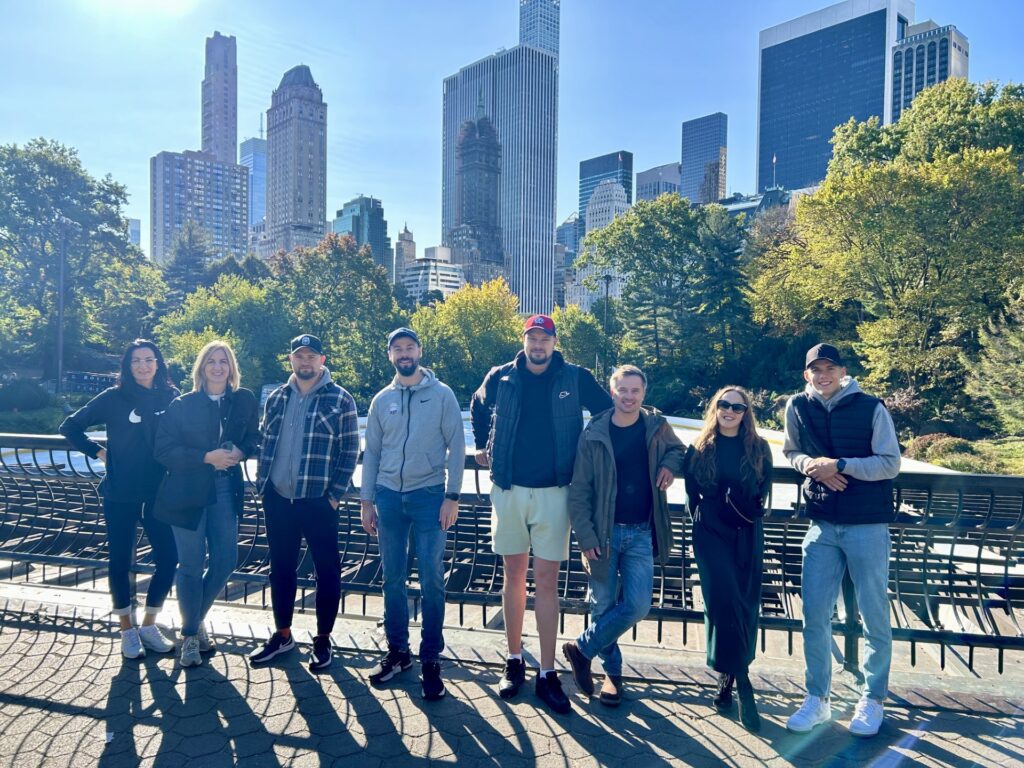 Latvian participants at Wollman Rink in Central Park