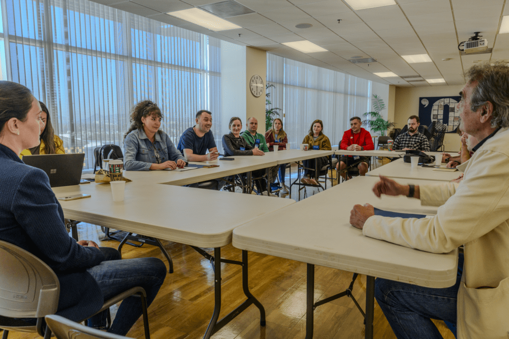 Romanian participants meeting with Kate Allgood Quantum Performance Team Canada Hockey