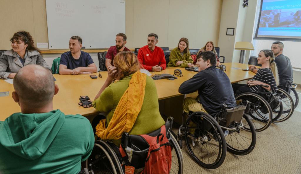 Romanian participants meeting with San Diego Adaptive Sports Foundation